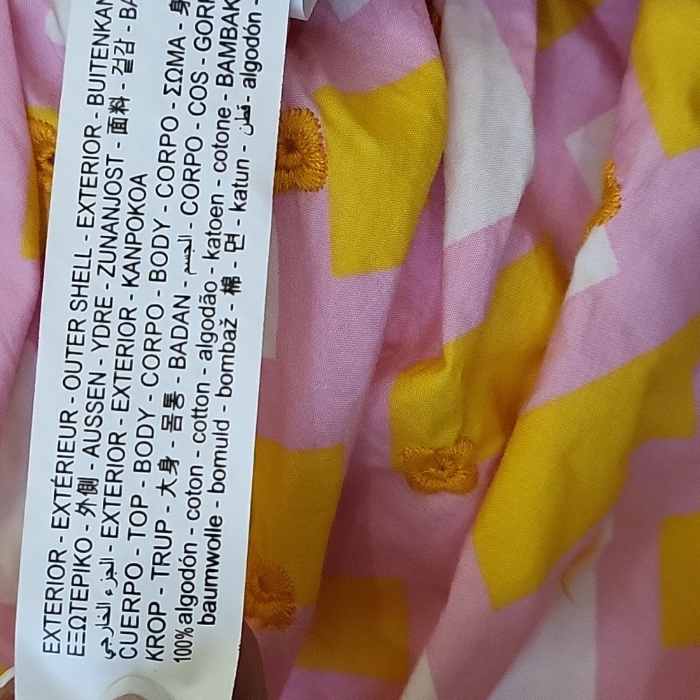 Zara Pink and Yellow Puff Sleeve Top - Picture 10 of 11